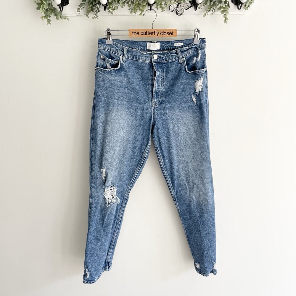Rails Classic Blue Washed Ripped Distressed High Rise Denim Jeans Size 31 V-4185